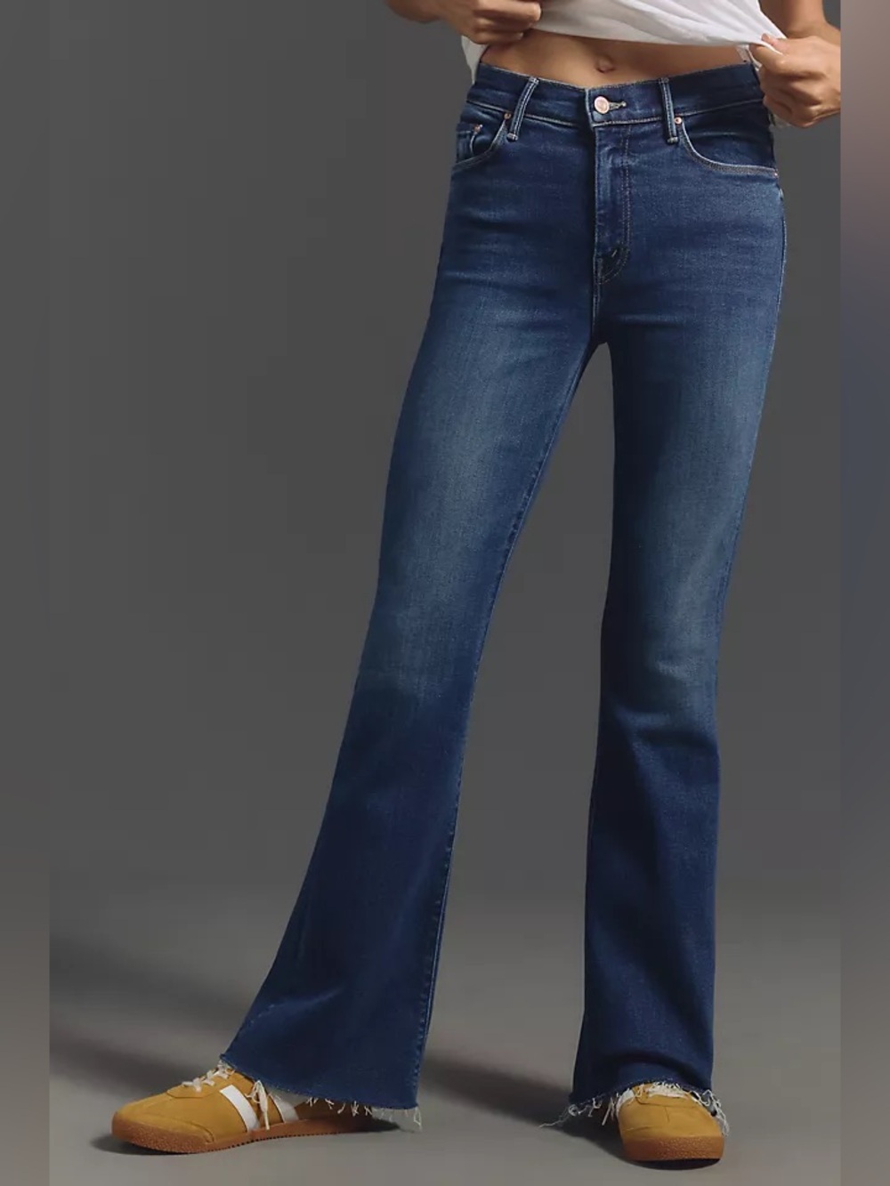 Mother The Weekender Fray Jeans in Take It Easy Wash Flare Denim Boho size 28